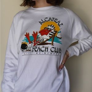 Vintage Alcatraz White Sweater in perfect condition